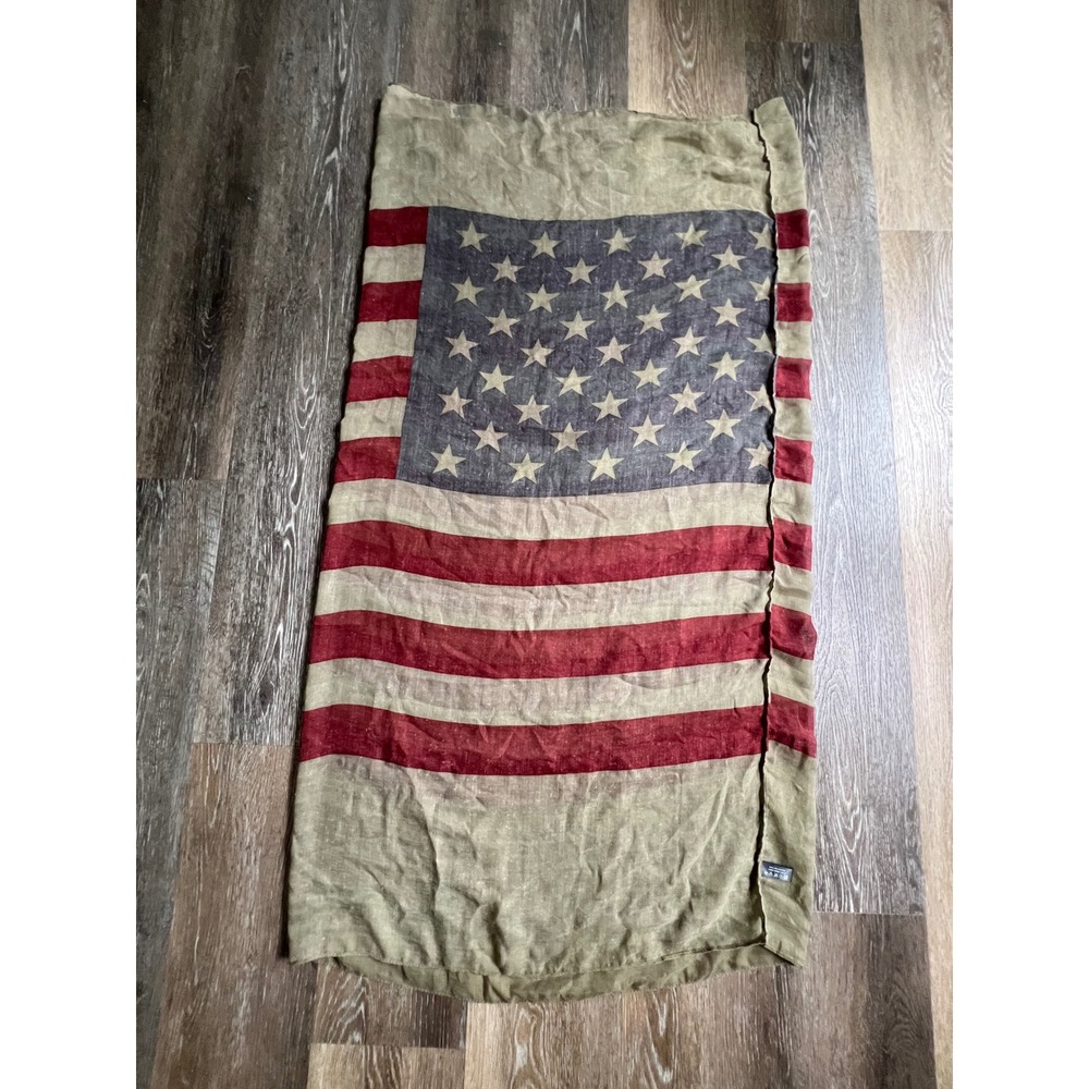American‎ Flag Scarf Shawl Unisex Tan Red Blue Stars Stripes